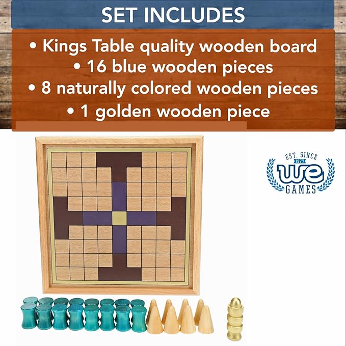 WE Games King's Table Wooden Games, Tablut Viking Strategy Board Games, 2 Player Games for Adults, Beautiful Home Decor, Wooden Board Games for Living Room Decor, Quality Birthday Gifts Museum Game