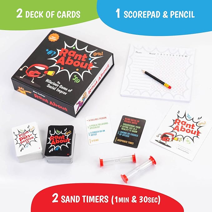 Rant About Adult Party Games - Outrageously Funny Improv Style Card Game for Hilarious Adult Party Game Night