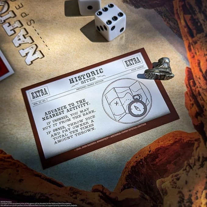 Monopoly National Parks 2020 Edition | Featuring Over 60 National Parks from Across The United States | Iconic Locations Such as Yellowstone, Yosemite, Grand Canyon, and More | Licensed Monopoly Game