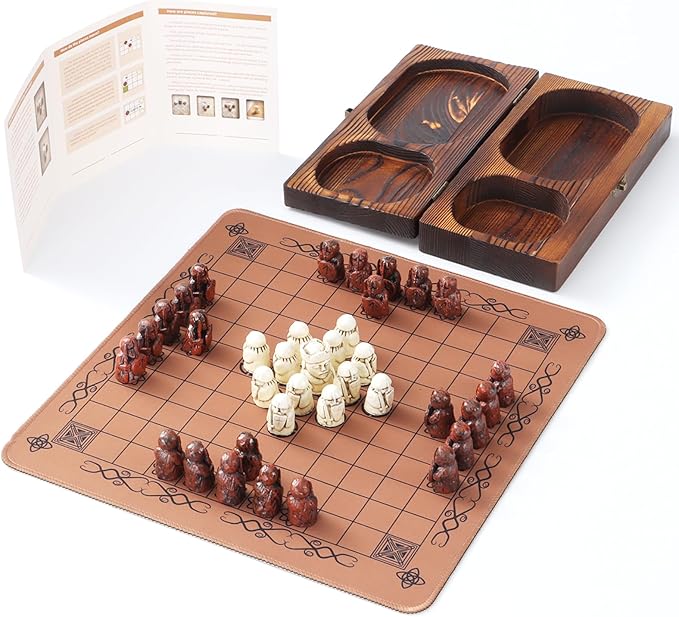 Hnefatafl Viking Chess Set Board Game Traditional Strategy Board Game