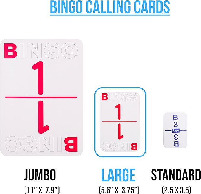 Regal Bingo Large Bingo Calling Cards Deck Reusable - Bingo Games for Family - 75 Playing Cards (B1 - O75)