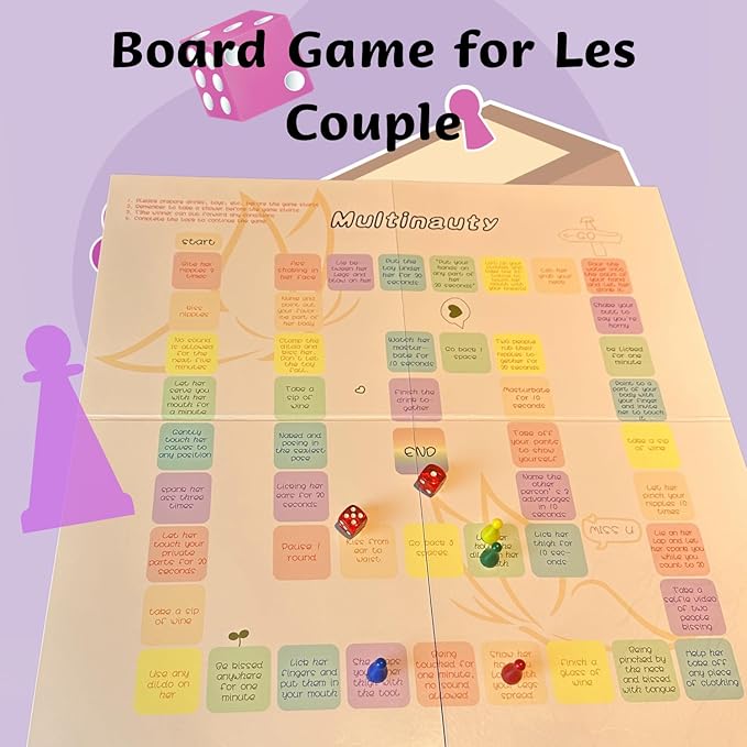 2-in-1 Game Set for Lesbian Couples, Portable Board and Card Games with Romantic Prompts, Couples Game for Adults – Ideal Gift for Women in Love