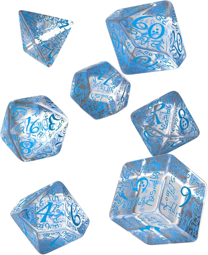 Elvish Dice Transparent/Blue (7)