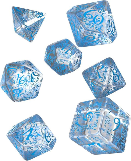 Elvish Dice Transparent/Blue (7)