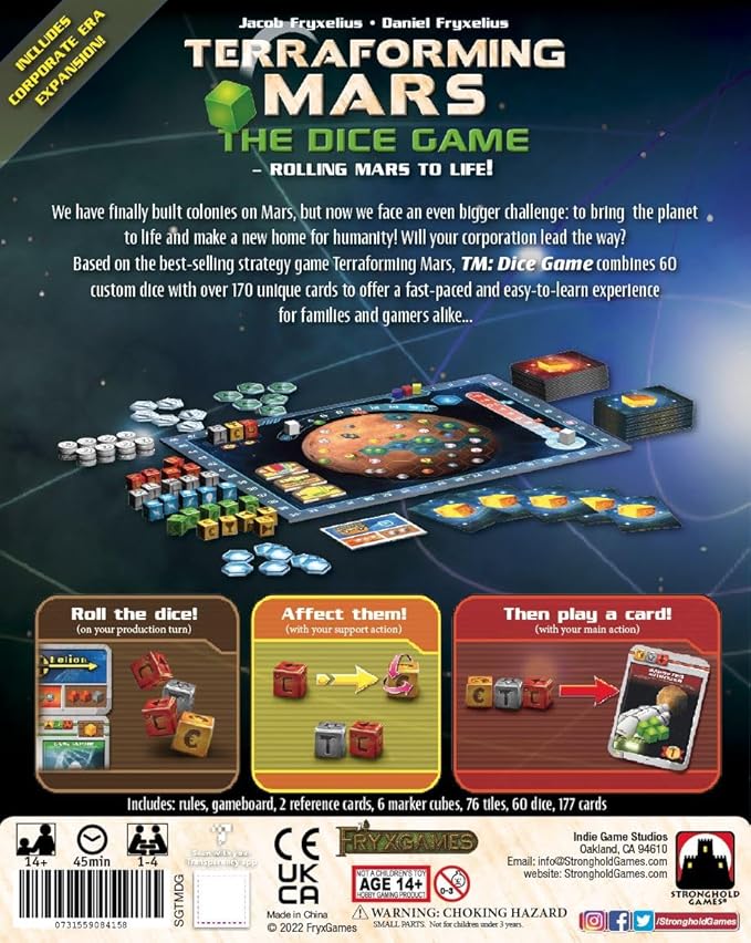 Stronghold Games Terraforming Mars: The Dice Game, for 1 to 4 Players, Ages 14+