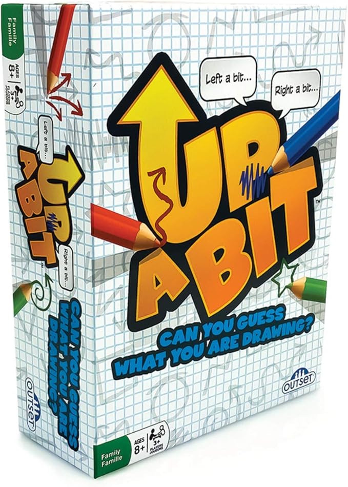 Outset Media Up a Bit Drawing Card Game - Describe an Object to Draw and Guess - Family Guessing Game Ages 8+ - Contains 100 Objects Cards, 250 Double Sided Grid Sheets