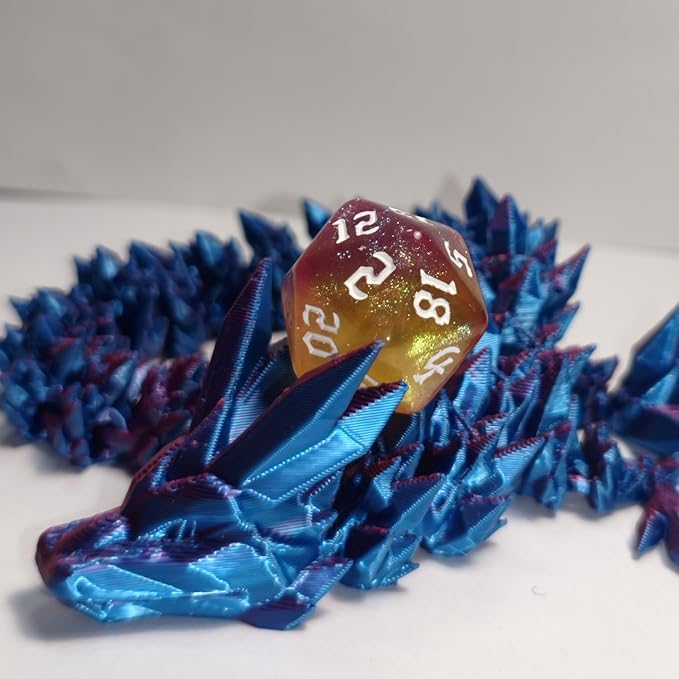 10PCs D20 Polyhedral Dice Set 22mm for DND RPG MTG Dungeons and Dragons Dice (Purple + Gold)