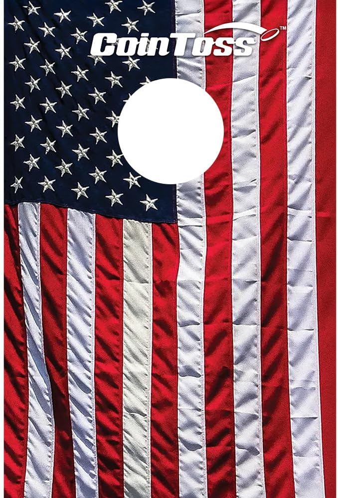 CoinToss Boards - Wavy USA Flag - The Game Where Quarters Meets Cornhole