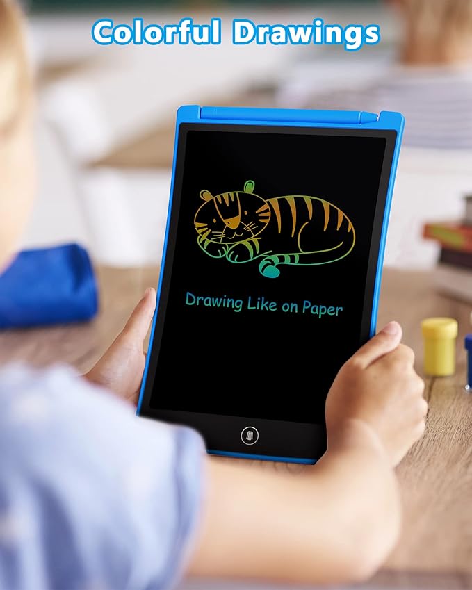 KOKODI Kids Toys LCD Writing Tablet, Colorful Toddler Drawing Pad Doodle Board Erasable, Educational Learning Toys Birthday Gifts for Girls Boys Age 3 4 5 6 7 8 Kids Road Trip Essentials（Blue）