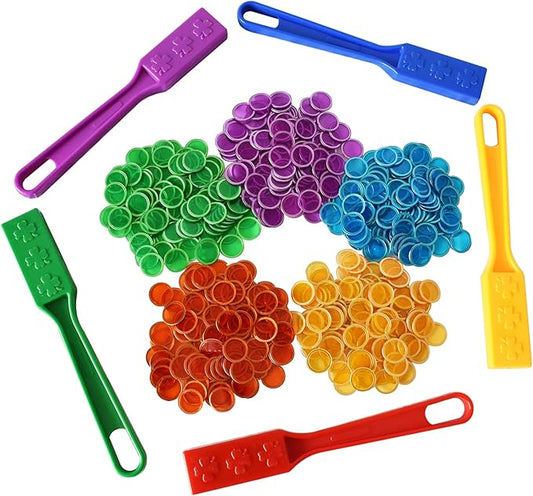 Yuanhe Magnetic Bingo Chips Set- Magnetic Wands with Metal Chips for Counting and Sorting, Educational Activities