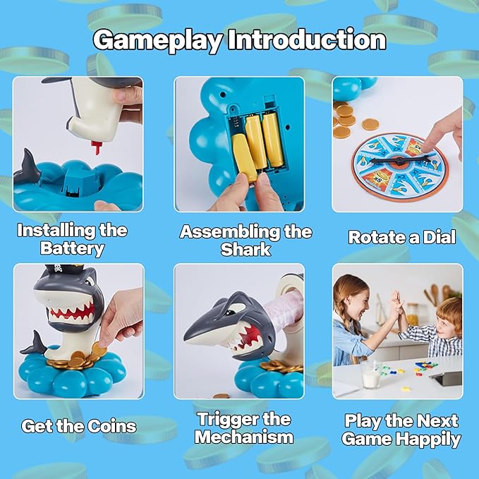 Shark Finger Biting Game Toy,Pop Up Pirate Game Stress Relief Toys,Prank Family Board Games for Kids Ages 4 and Up Birthday for Kids Boy Girl