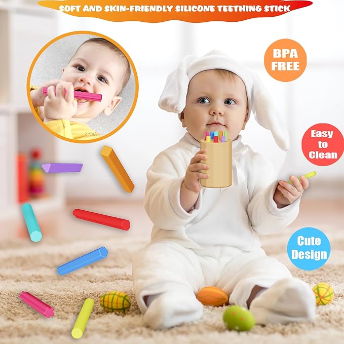 Montessori Toys for 1-3 Year Old - Silicone Learning Color Shape Sorting Teether Travel Toys for Toddlers Age 1 2 3, Fine Motor Skills Infants Sensory Matching Games, Busy Board Boys Girls Gifts