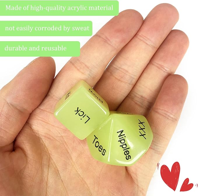 2 Pcs Date Night Dice for Couple, Love Decision Dice After Dark Edition Game, Anniversary for Him Her, Portable Couple Gift Ideas Graduation Gifts 2025, Multi Combination Gameplay