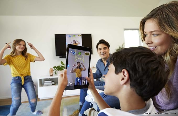 Mattel Games Pictionary Air Kids Vs. Grown-Ups Family Game for Game Night with Light Pen and Clue Cards, Connect to Smart Devices