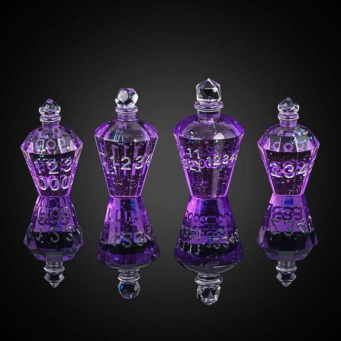 7PCS Potion DND Dice Set,Transparent Sharp Edge Die Set D&D RPG Polyhedral Die,for Dungeons & Dragons, Pathfinder, and TTRPG Roleplaying Games.(Purple)