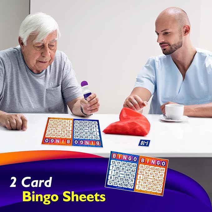 EXTRIC Bingo Game, Bingo Game for Adults and Kids, Bingo Set Includes Bingo Daubers, Bingo Cards, and Calling Numbers Ideal Fun Bingo Games for Family Game Night