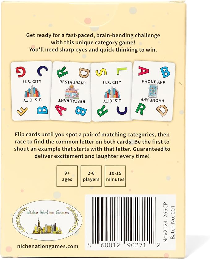 Catchpair Flip, Match, Shout! Fast-Paced Categories Card Game for Adults and Kids 9+ - Games for Adults and Family - Fun Family Games - Word Games