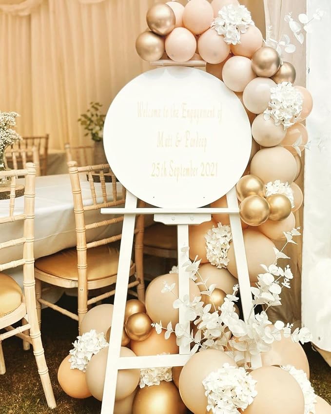 Blush Gold Beige Neutral Balloons, 50pcs 12 inch Neutral Balloons Blush Gold Beige Latex Balloons for Birthday Wedding Baby Shower Bride Party Decoration