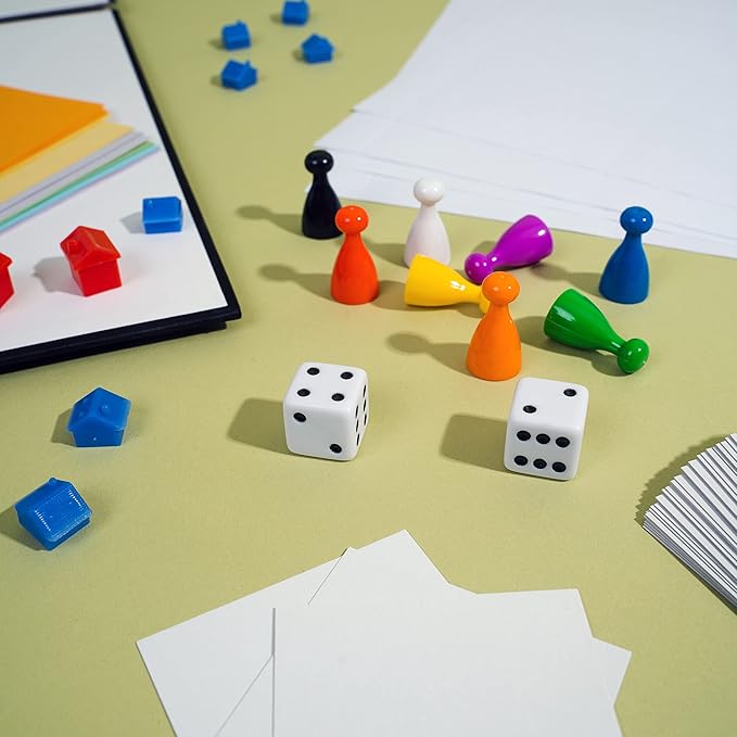 Create Your Own Opoly Board Game – Blank Game Board with Board Game Accessories, Blank Cards, Property Cards – Ideal for DIY Family Games, Creative Projects