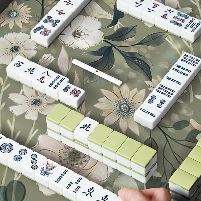 Mahjong Mat for Table, Durable Mahjong Table Cover with Unique Design, Premium Mahjong Accessories, Perfect Mahjong Gifts for Women, Game Mat for Mahjong and Board Game Enthusiasts Wildflower Meadow