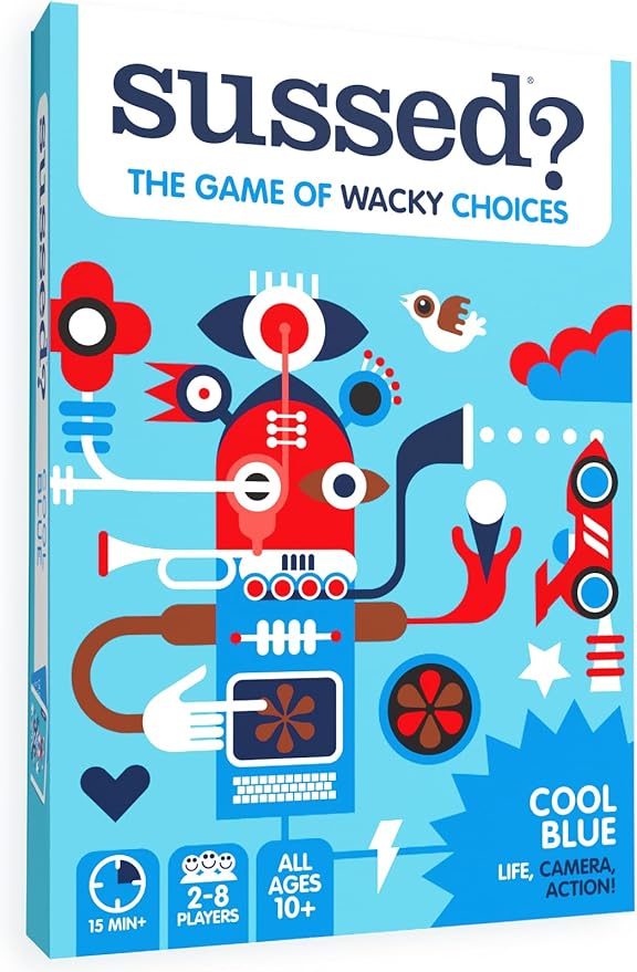 SUSSED The Wacky ‘What Would You Do?’ Card Game - Social Fun for Teens, Boys, Girls, Tweens - Travel & Road Trip Essentials for Kids Ages 10+ & Adults - Cool Blue Deck