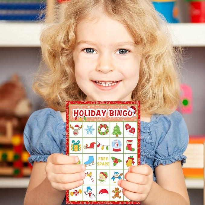 Fancy Land Christmas Bingo Game for Kids 24 Players Holiday Party Supplies