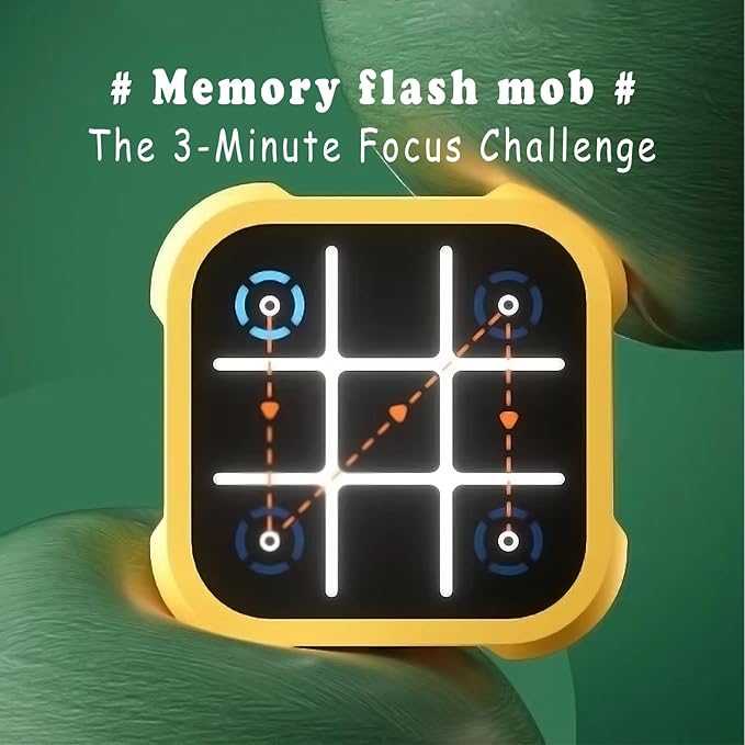 Tic Tac Toe Game, Electronic Tic Tac Toe Game, Tic Tac Toe Electronic Game, Chess Board Game, Interactive Portable Game Set, for Family, Friends (Blue)