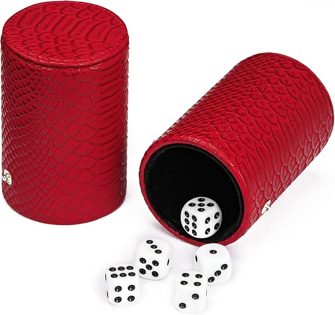 3 in 1 PU Leather Dice Rolling Tray with Two Dice Cup Set, Portable Folding DND Dice Trays for RPG Board Games and Pub Party Games