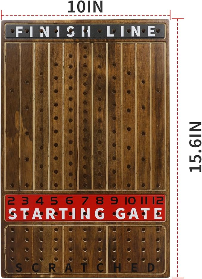 Metal Horse Racing Board Game Card Board Game Finish Line Luxury Edition Solid Wood Race Game Board 11 Batches of Metal Model Horses 2 Sets of Dice and 2 Boxes of Cards…