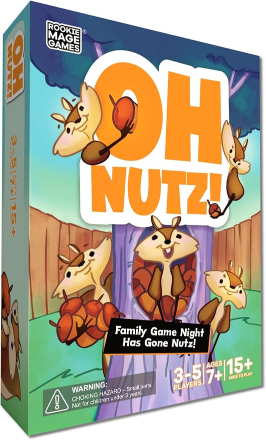 Rookie Mage Games Oh Nutz! - Fast-Paced Family Card Game - Family Game Night Has Gone Nutz! - Easy to Learn, Fun for Adults and Kids - Ideal for 3-5 Players Ages 7 and Up