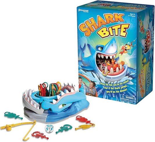 Shark Bite -- Roll the Die and Fish for Colorful Sea Creatures Before the Shark Bites Game! by Pressman Blue Sky, 5"