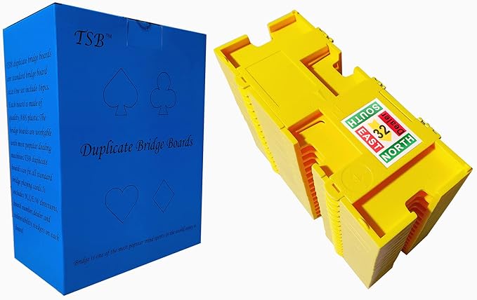 TSB Duplicate Boards for Bridge Game Set of 16 PCS - Duplicate Bridge Boards for Dealing Machine - Home Bridge Cards Game Kit - Duplicate Boards for Bridge Cards
