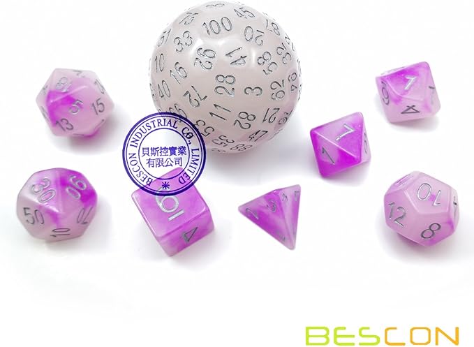 Bescon Glow in Dark Polyhedral Dice 100 Sides, Luminous D100 die, 100 Sided Cube, D100 Game Dice, Glowing 100-Sided Cube