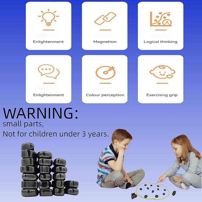 Magnetic Chess Game,Fun Table Top Multiplayer BoardGame,Magnetic Game Educational Toys,Portable Board Game Set for The Family for Kids and Adults (40pcs)