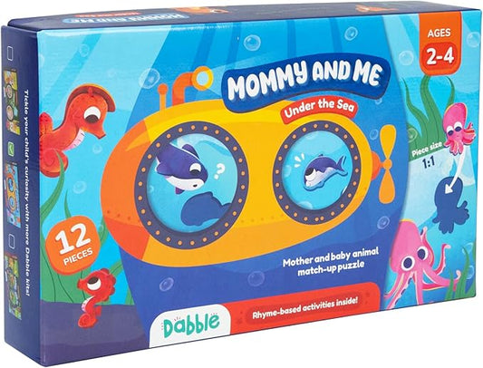 LoveDabble Mother and Baby Animal Match Puzzle - Mommy and Me - Under The Sea | Puzzles for Kids Ages 2-4 | Animal Puzzles for Toddlers and Kids