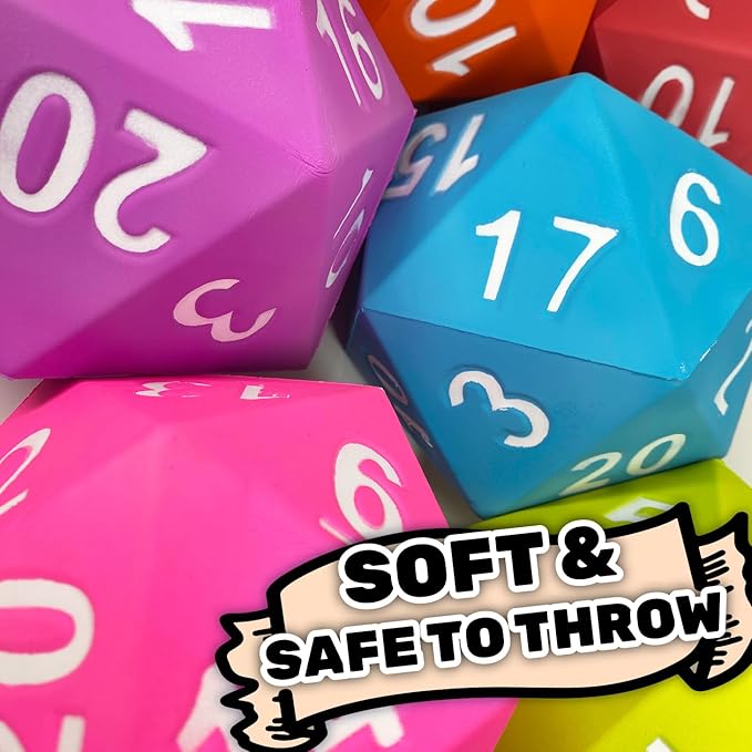KESS Giant D20 Foam Dice: Oversized 20-Sided Dice for RPG and Collectors - 6 Vibrant Colors, Perfect for Outdoor Fun in Backyard, Pool, Beach. Ages 6+ (Green)