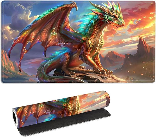 for MTG Playmat with Storage Bags, Card Playmat for TCG Card Playing Game,Rollable & Foldable for PTCG and Board Game Mat for Cards,Non-Slip Dragon Desk Mat for Home Office