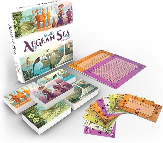 Asmadi Games: Aegean Sea - Strategy Card Game, Take Charge of Ancient Peoples, Ages 14+, 2-5 Players, 20 Min Per Player