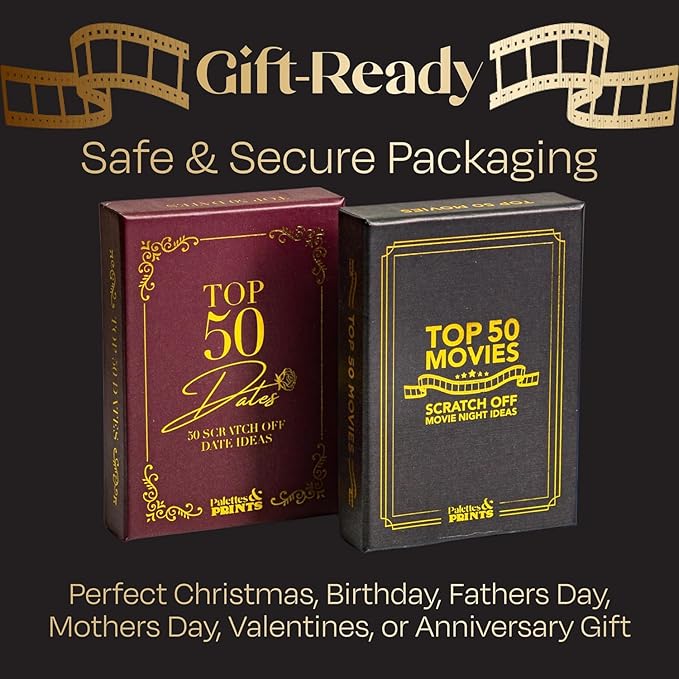 Fan Bundle: Top 50 & 50 Horror Movie Scratch Off Decks - Complete Challenge, Enhance Movie Nights!