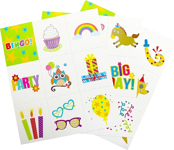 Iconikal 32 Player Bingo Game Happy Birthday with Bonus Pin The Candles on The Cake Game Set