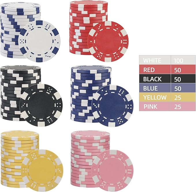 Poker Chips,Poker Chips Set for Card Board Game,11.5 Gram,for Texas Hold'em, Blackjack,Card Club or Late Night Poker Games
