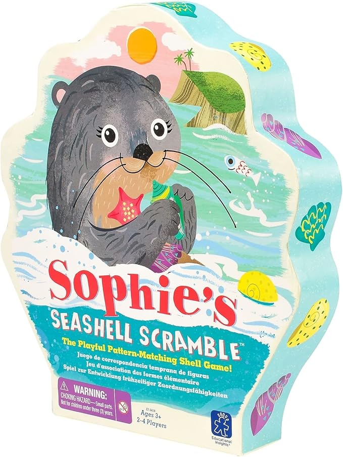 Educational Insights Sophie's Seashell Scramble Game for Preschoolers & Toddlers, Patterns & Matching Game, Fine Motor Skills, Ages 3+