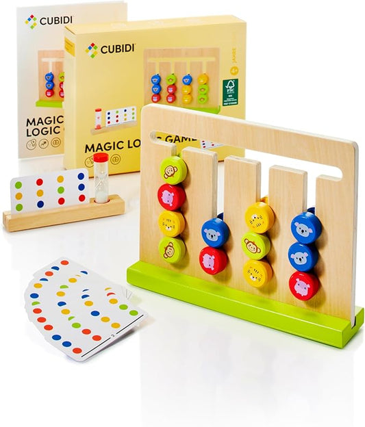 CUBIDI Original Sorting Game - Wooden Montessori Toy for 4+ Year Old - Playfully STEM Smart Games to Improve Motor Skills and Logical Thinking - Toddler Learning Educational Toy