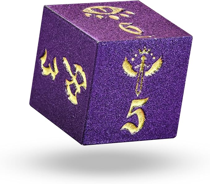 7PCS Metal Dice Set for Dungeons and Dragons,Class Icons Dice,Role Playing Board Games Accessories (Purple)