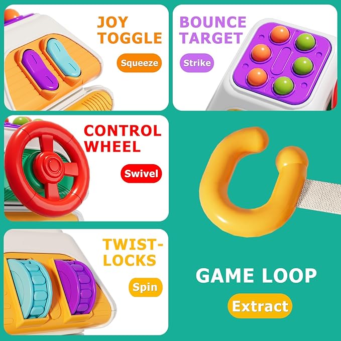 Zslnk Montessori Busy Board for 1 Year Old, Activity Cube Sensory Travel Toys for Toddlers 1-3, Baby Toys 6-12-18 Months for Boy/Girl Birthday Gift, Educational Learning Tools
