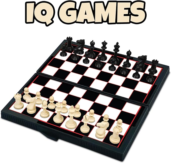 Gamie Magnetic Board Travel Games Set - Includes 12 Retro Fun Games - 5" Compact Design - Individually Boxed - Teaches Strategy & Focus, Great for Road Trip/Travel/Camping - Best Gift for Kids Ages 6+