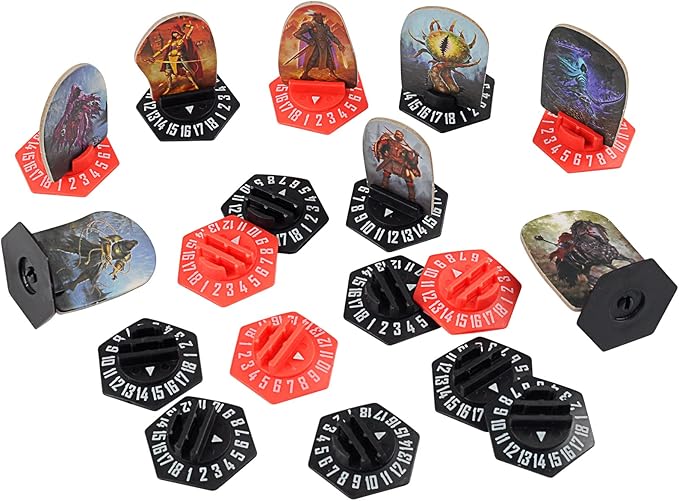 CZYY Standee Bases with Health Tracker and Status Token Slots Pack of 27 Plastic Hex Monster Stand Compatible with Gloomhaven and Frosthaven Board Game