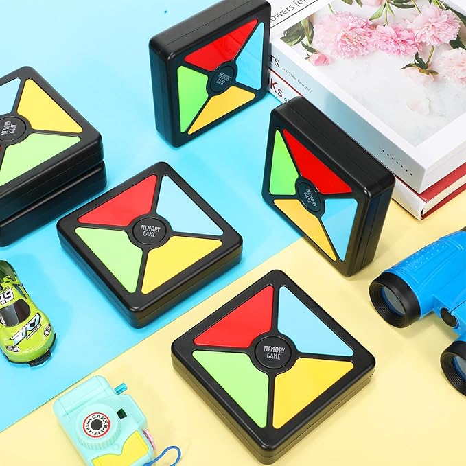 6 Pcs Light up Memory Game Handheld Electronic Toys Color Memory Quiz Puzzle Toy Electronics Handheld Games with Lights and Sounds for Kids Adults Party Favour (Chic,4.1 x 4.1 x 1.2 in)