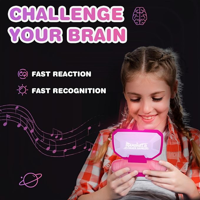 Handheld Dance Games for Kids - 4 Fun Brain & Memory & Reaction & Speed Training Pop Fidget Toys for Boys and Girls -Birthday Gifts for Age 6-12 Years Old Kids Teens Gift Ideas-W/Battery