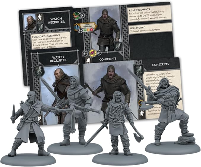 A Song of Ice and Fire Tabletop Miniatures Game Night's Watch Conscripts Unit Box (Multilingual Edition) - Strategy Game for Adults, Ages 14+, 2+ Players, 45-60 Minute Playtime, Made by CMON